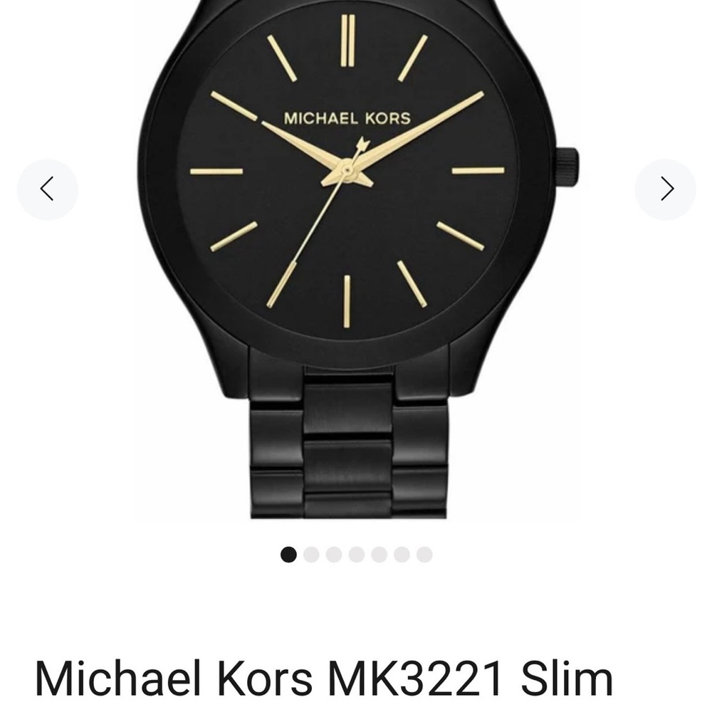 Michael Kors Black and Gold Slim Watch